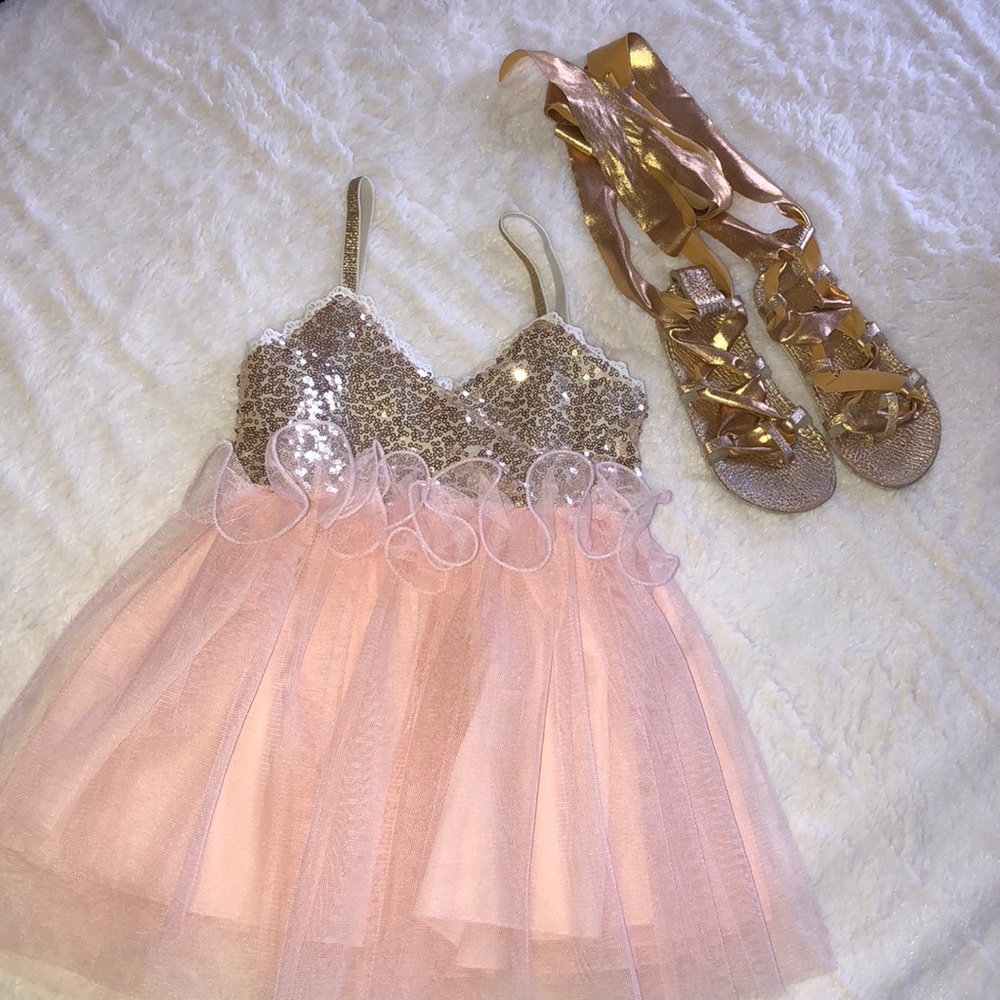 Lenny Lemon Dress & Gladiator Sandals